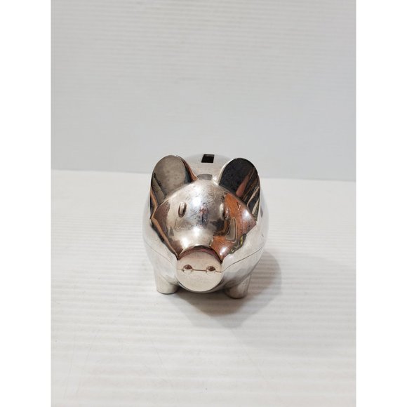 vintage metal PIGGY BANK with/ Curled Tail Vintage Guild metal Vintage P… - Picture 6 of 10
